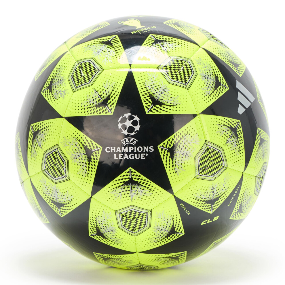 adidas Unisex-Adult UCL Club Soccer Ball Solar Yellow/Black/Silver Metallic 5