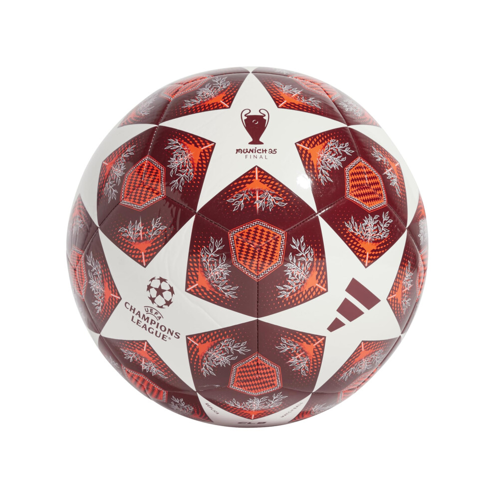 adidas Unisex-Adult UCL Club Soccer Ball White/Solar Red/Collegiate Burgundy 5