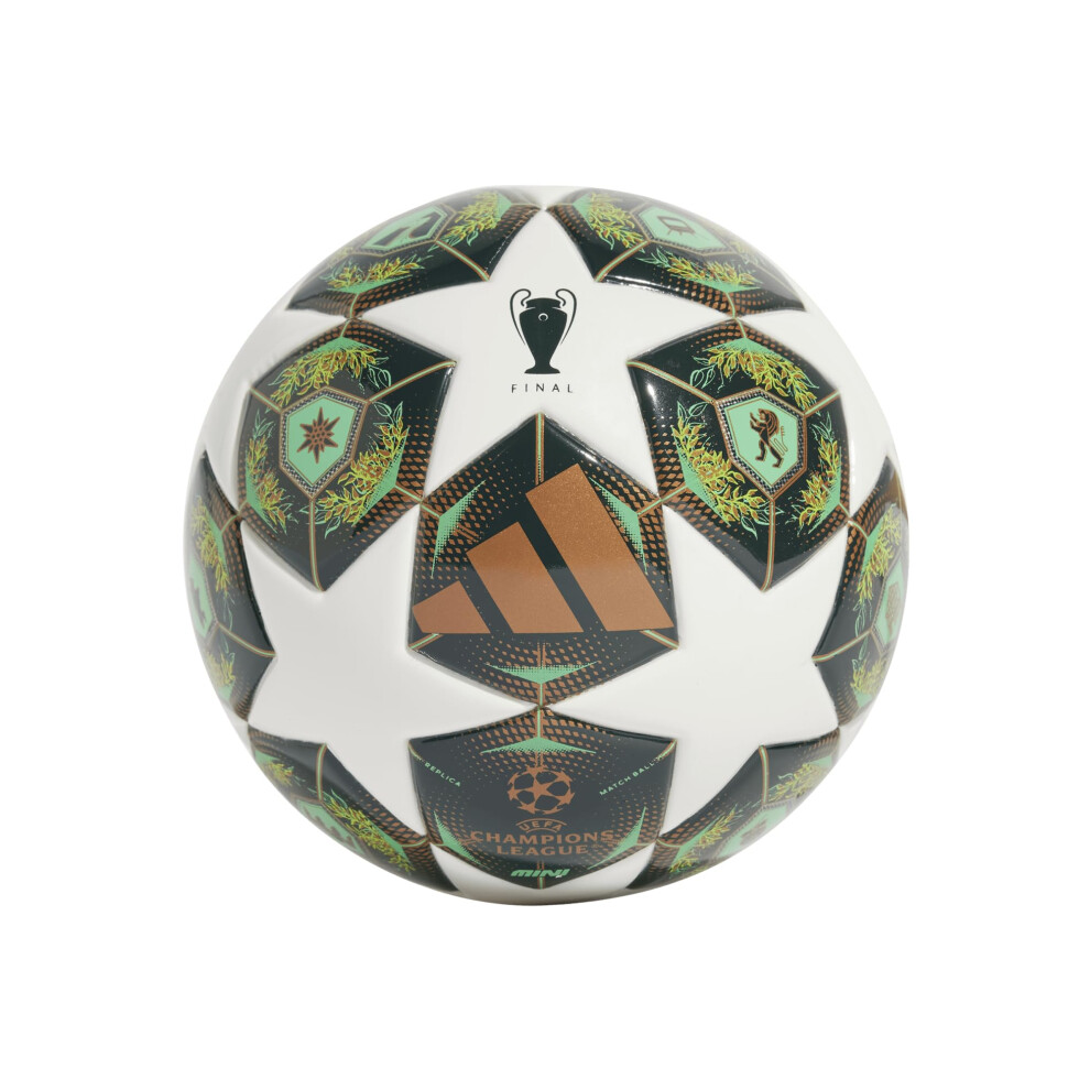 Adidas Unisex-Adult Ucl Mini Soccer Ball White/Shadow Green/Solar Slime 1