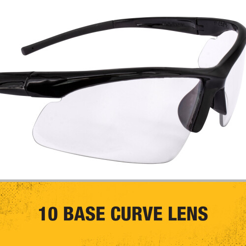 DeWalt DEWALT DPG51 Radius Unisex Half Frame Protective Eyewear Black Frame Clear Lens - 4 Pack 2