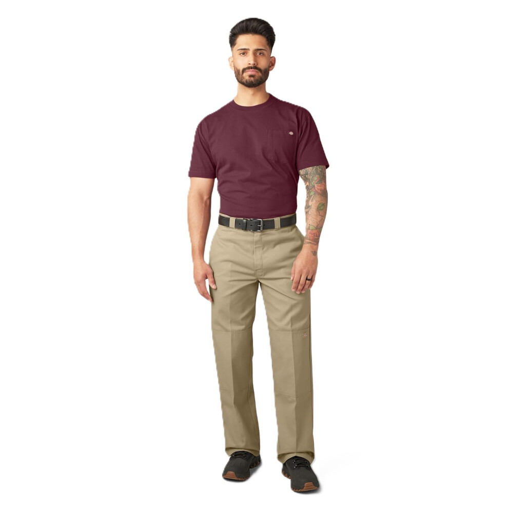 Dickies Men's Loose Fit Double Knee Work Pants Khaki