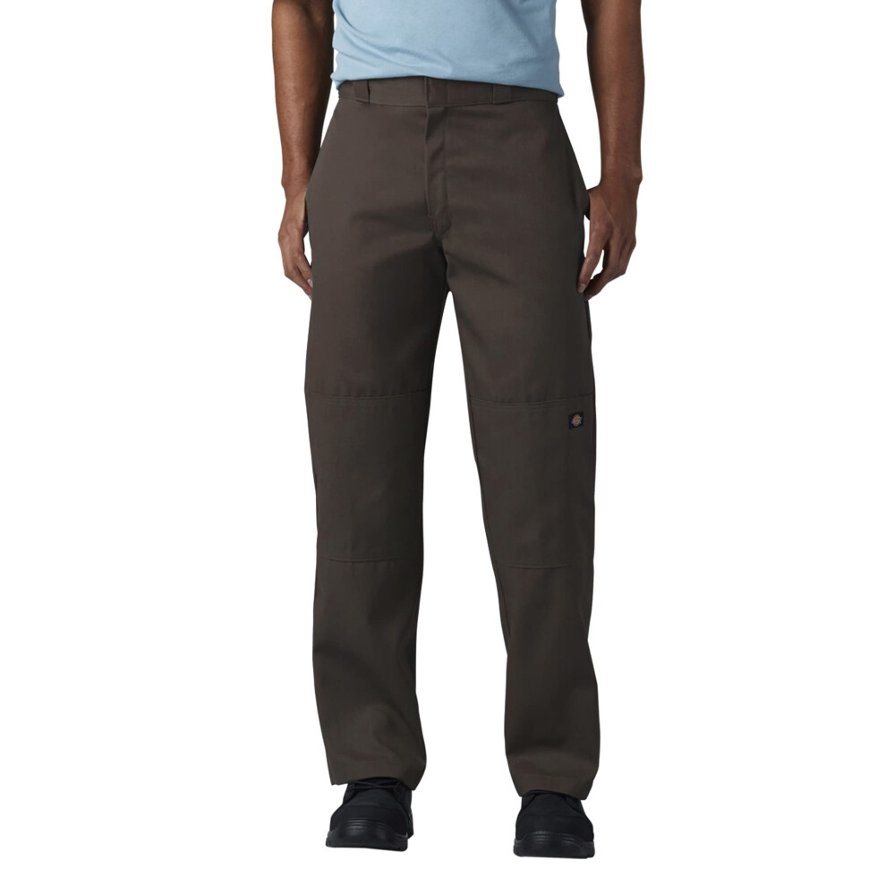 Dickies Men's Loose Fit Double Knee Work Pants Dark Brown