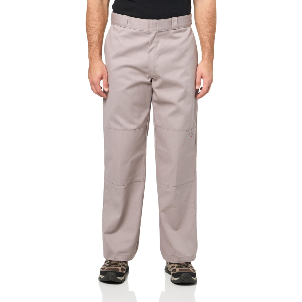 Dickies Men's Loose Fit Double Knee Work Pants Silver
