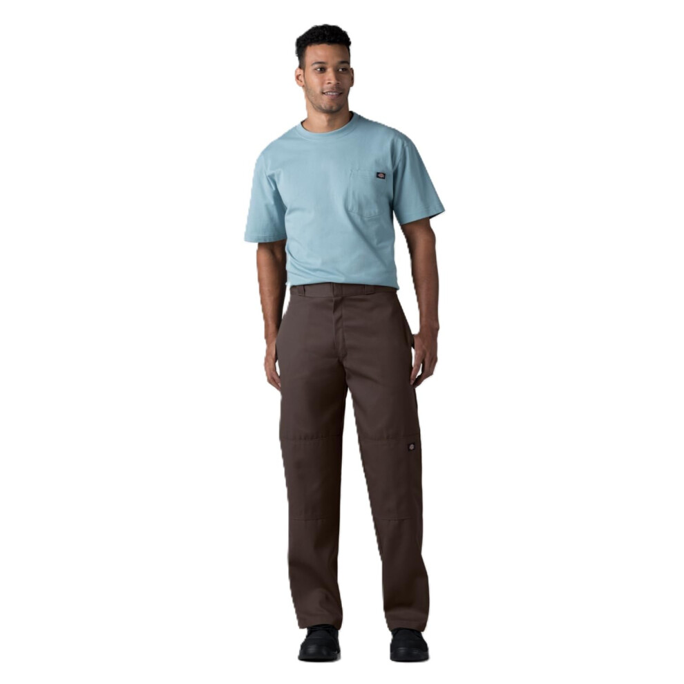 Dickies Men's Loose Fit Double Knee Work Pants Dark Brown