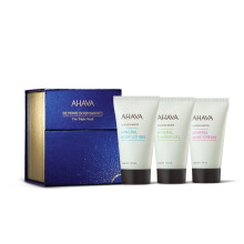 AHAVA The Triple Treat Present Set - Innehller Mineral Body Lotion Mineral Hand Cream Mineral Shower Gel 3 x 1,3 Fl.Oz & Crystal Osmoter X6 Samp