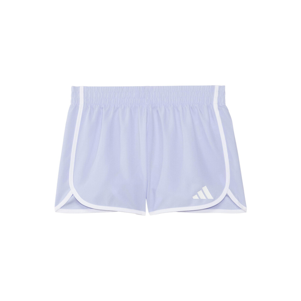 adidas Girls' Elastic Waistband Retro Woven Gym Shorts  Violet Tone Purple