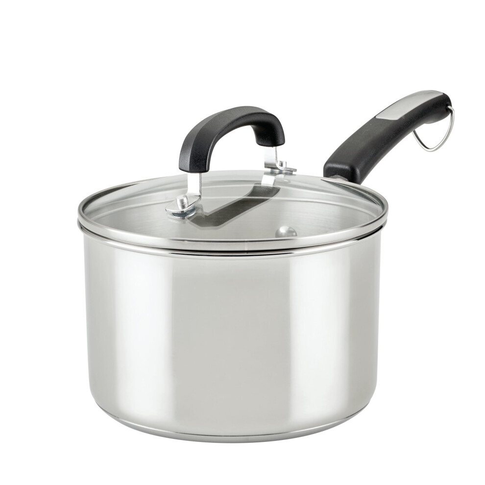 Farberware Brilliance Stainless Steel Saucepan/Saucepot With Side Spouts For Easy Pouring 1 Quart Dishwasher Safe And Induction Ready Compatible Wi