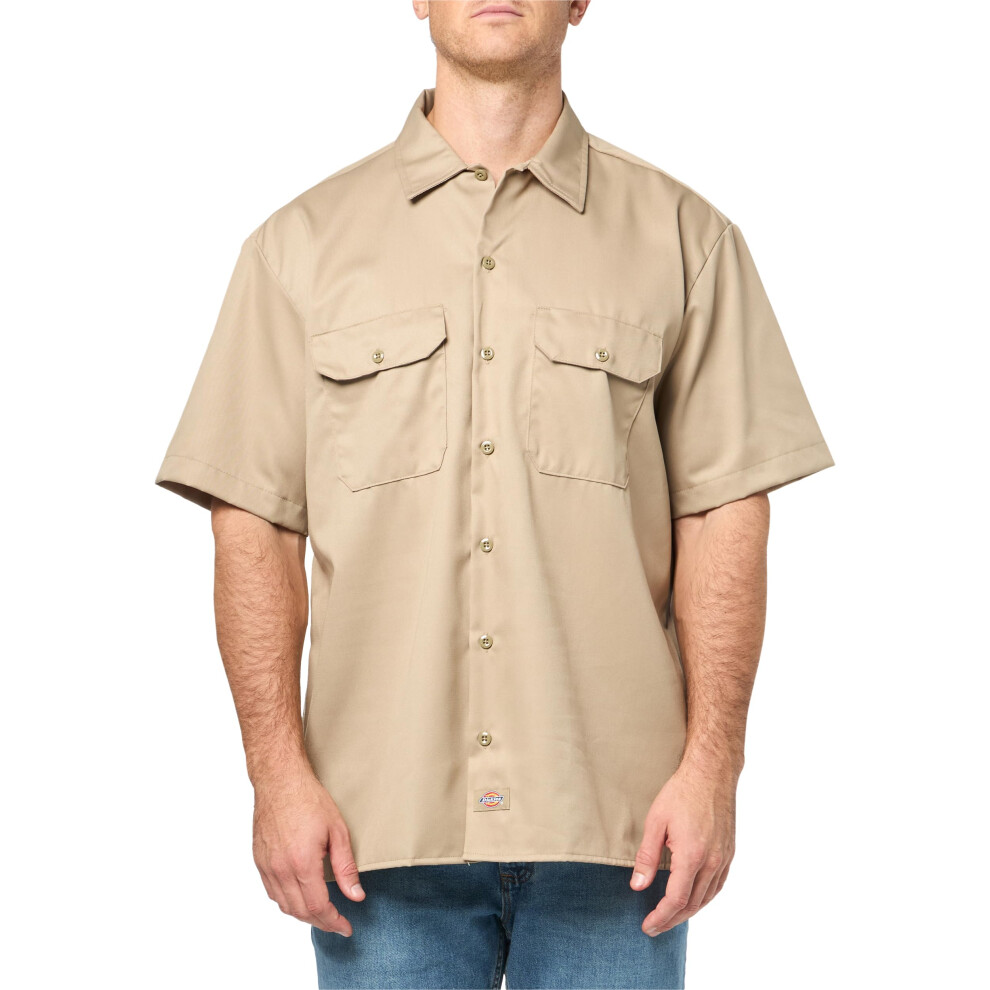 Dickies Men's Big & Tall Short Sleeve Work Shirt Desert Sand