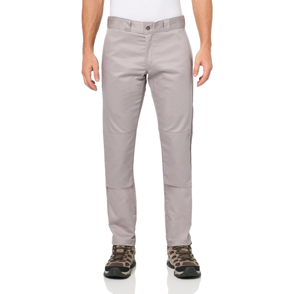 Dickies Men's Skinny Fit Double Knee Work Pants  Silver