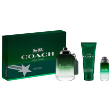 Coach Green Eau de Toilette 3 Piece Set - 3.3 fl. oz. Spray  0.25 fl. oz. Spray  3.3 fl. oz. Shower Gel - Long Lasting Fragrance with notes of Kiwi  R