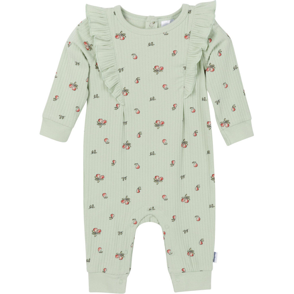 Gerber Baby Girls' Ruffle-Edge Romper  Green Pears  3-6 Months
