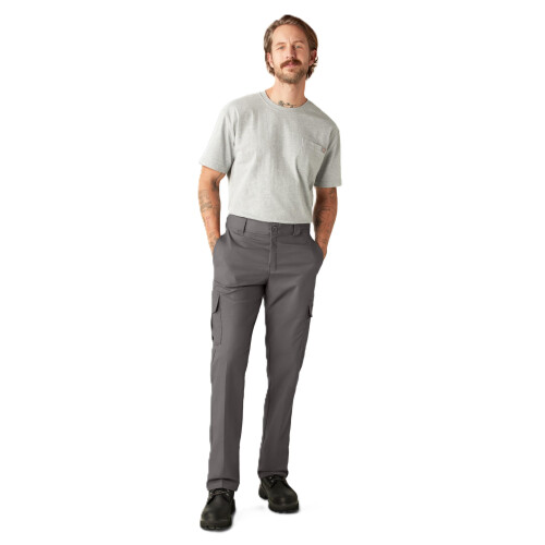 Dickies Calças Cargo Dickies Masculinas Flex com Ajuste Regular, Cinza Cascalho