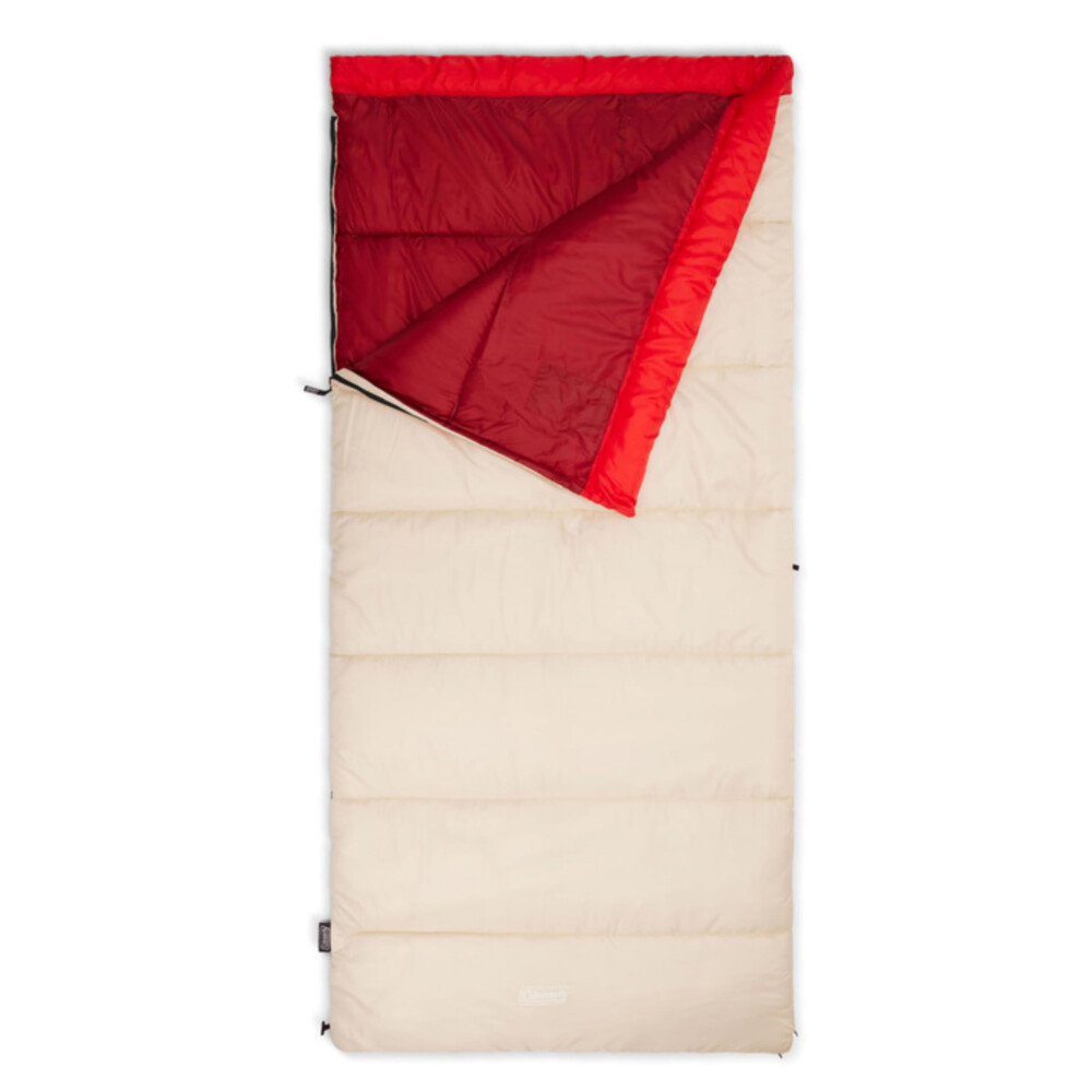 Coleman Flatlands 35F Big & Tall Sleeping Bag Made From 100% Recycled Material Cool Weather Adult Sleep Sack