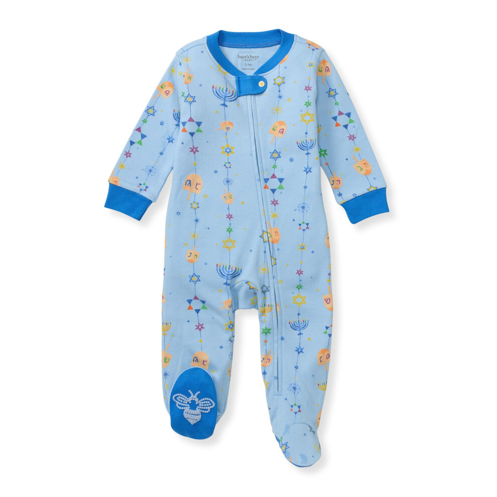 Burt's Bees Baby Girls Footed One-piece Pajamas  Sleep and Play Loose Fit  100% Organic Cotton  Sizes NB to 6-9 Months