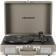Crosley CR8005F-TE Cruiser Plus Vintage 3-Gang Bluetooth In/Out Koffer-Vinyl-Plattenspieler, Taupe