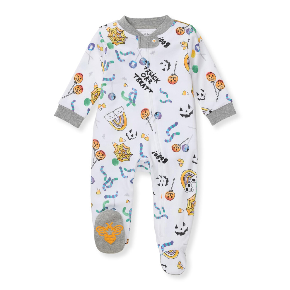 Burt's Bees Baby Girls Footed One-piece Pajamas  Sleep and Play Loose Fit  100% Organic Cotton  Sizes NB to 6-9 Months