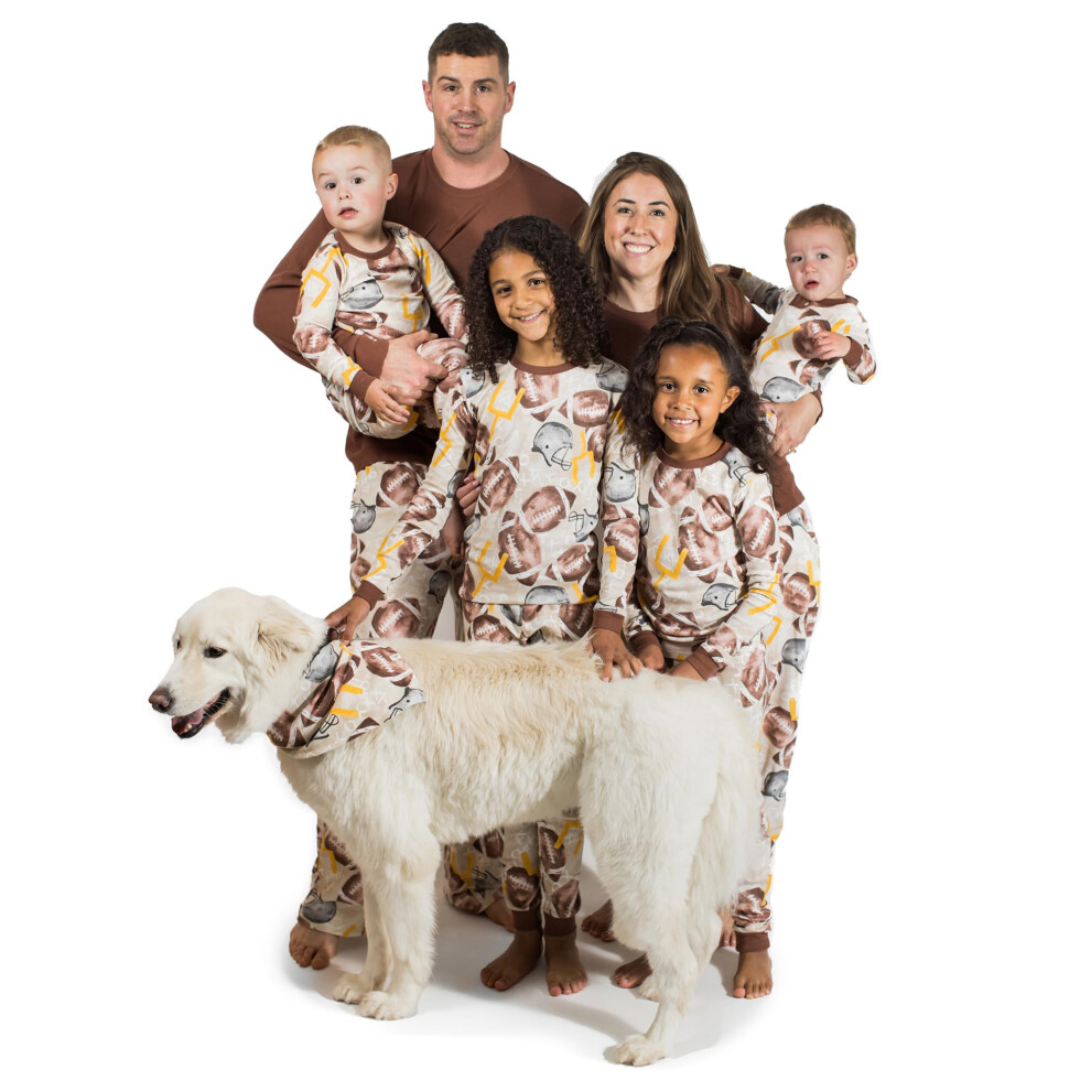 Burt's Bees Baby Baby Kids 2-Piece Family Jammies Matching Holiday Organic Cotton Pajamas  Football 2024  10 Years