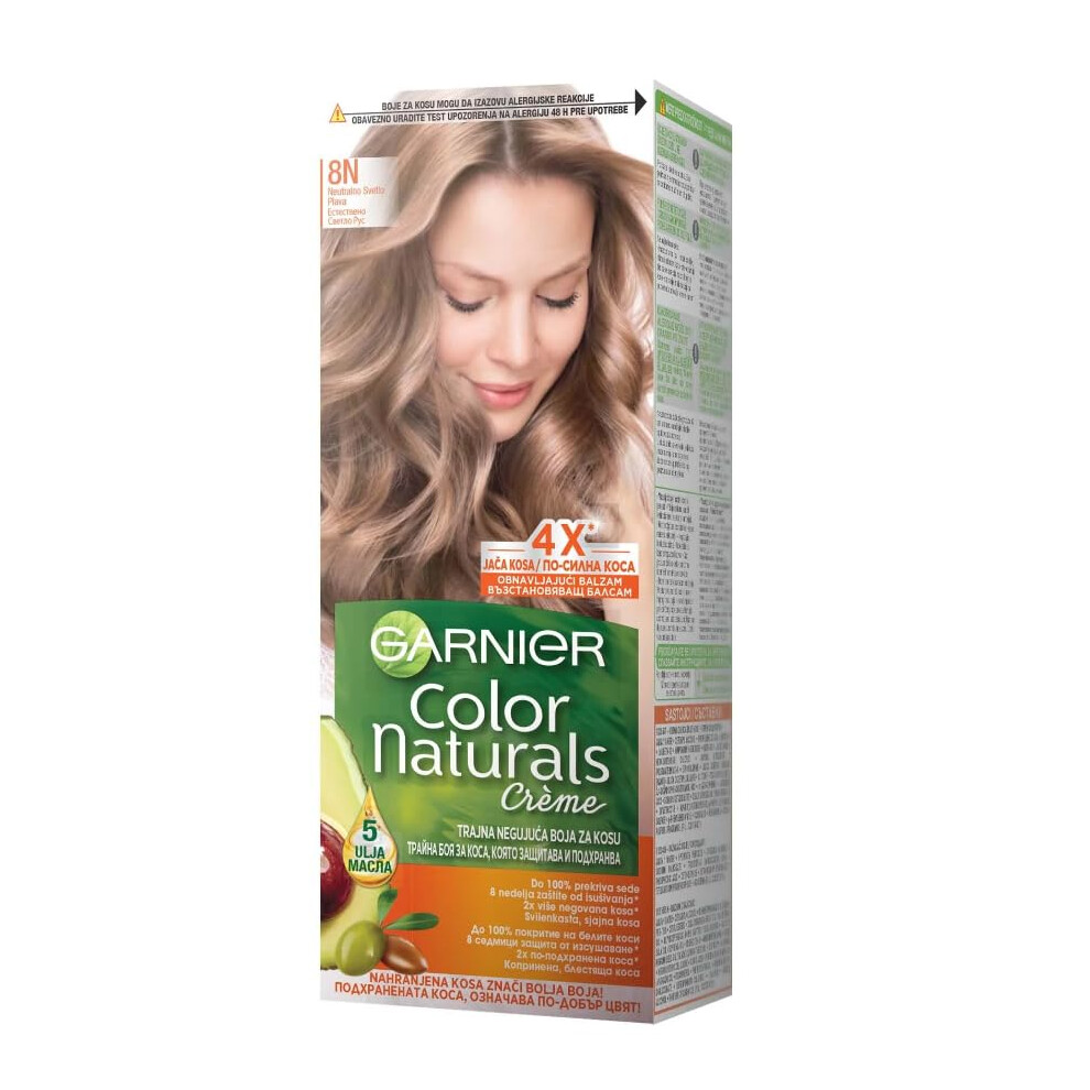 Garnier Color Naturals Nourishing Permanent Hair Color Cream - 8N Natural light blond  3.4 Fl. Oz.-image-OPC-PGS7NGC-NEW