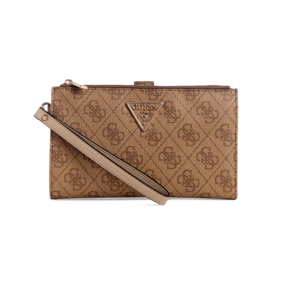 GUESS Laurel Double Zip Organizer Wallet  Latte Logo