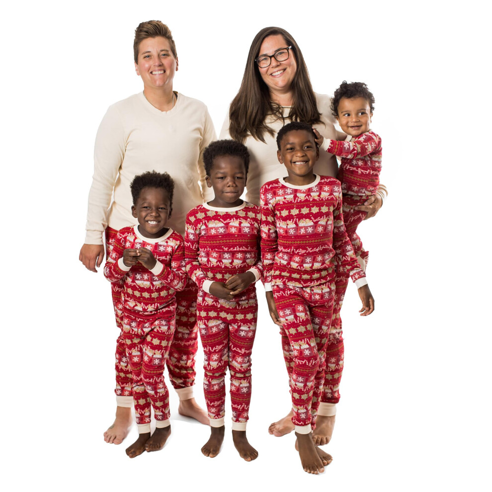 Burt's Bees Baby Unisex Baby Toddler 2-Piece Family Jammies Matching Holiday Organic Cotton Pajamas  Hot Cocoa Fair Isle 2024  4T