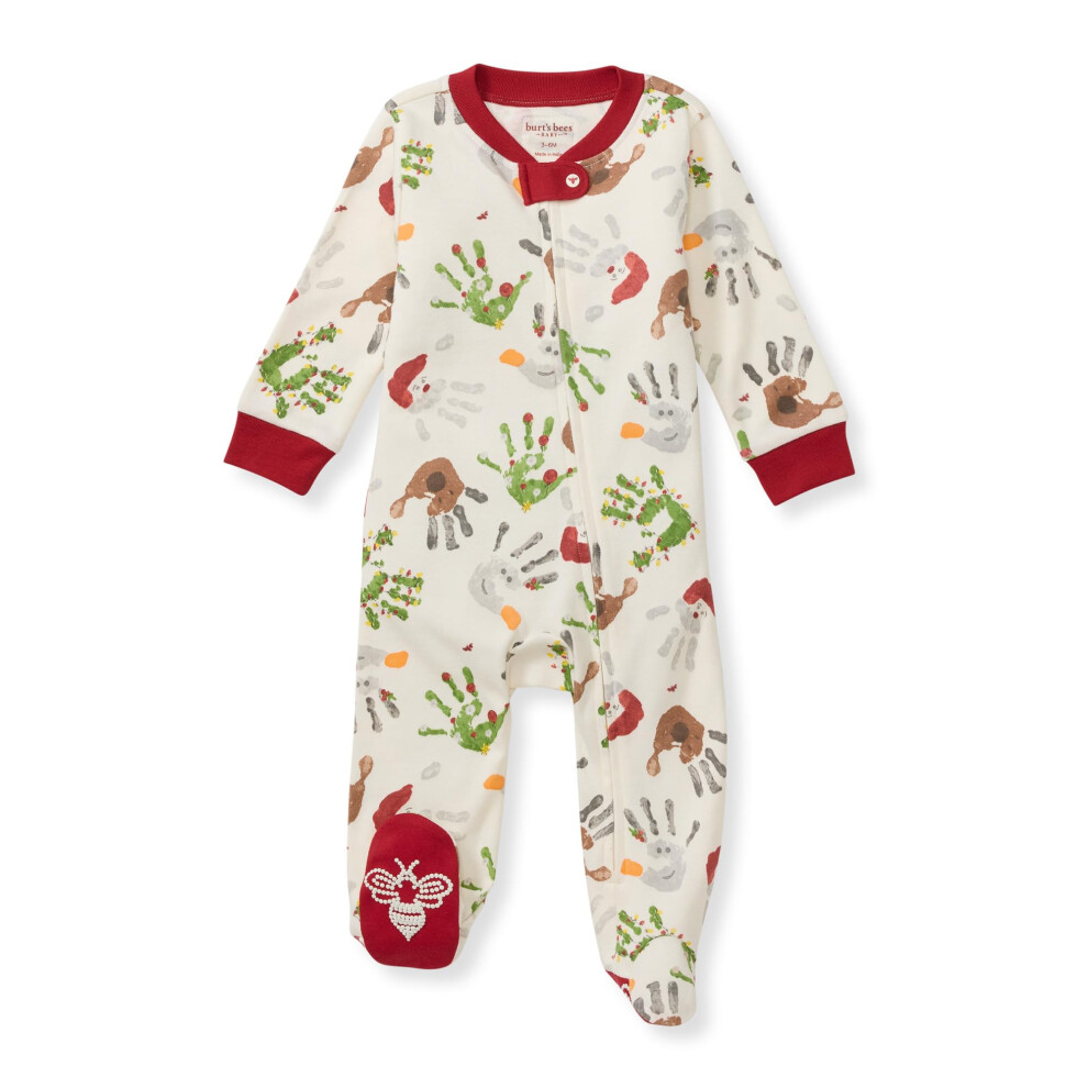 Burt's Bees Baby Girls Footed One-piece Pajamas  Sleep and Play Loose Fit  100% Organic Cotton  Sizes NB to 6-9 Months