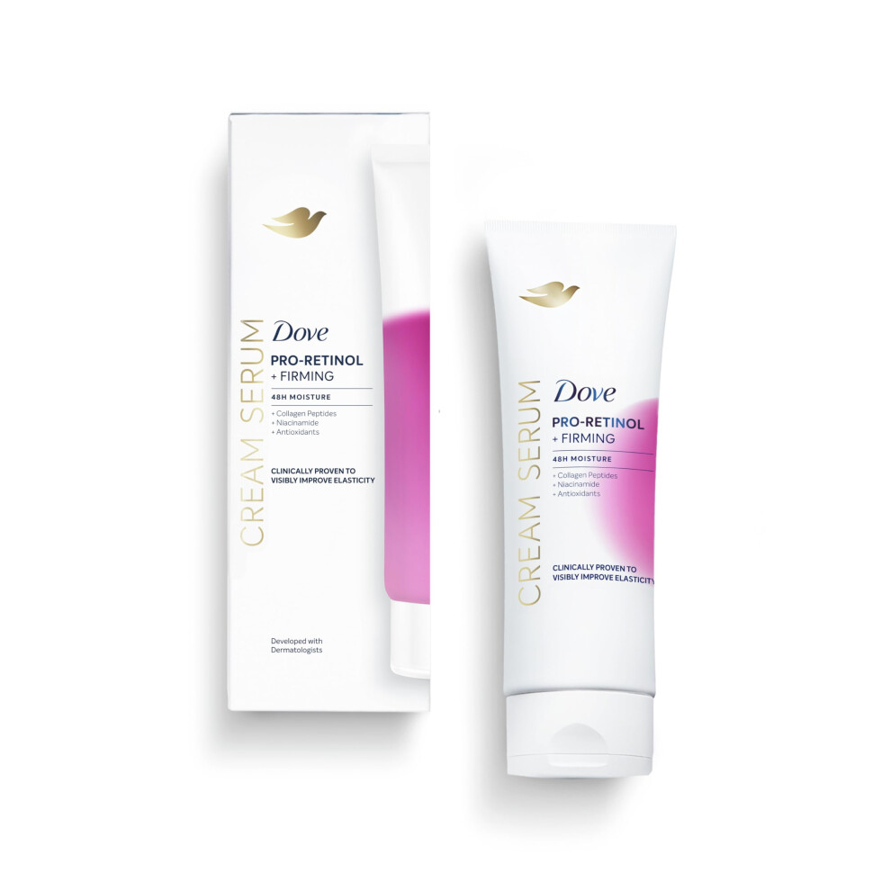 Dove Body Cream Serum Pro-Retinol + Firming for Elasticity and Firmness with Collagen Peptides  Niacinamide and Antioxidants Lotion  8 oz