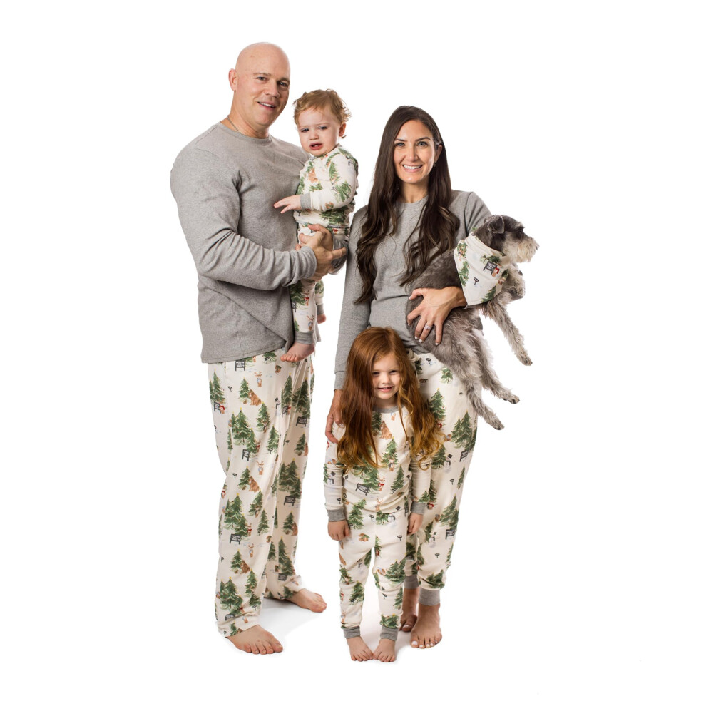 Burt's Bees Baby Unisex Baby Kids 2-Piece Family Jammies Matching Holiday Organic Cotton Pajamas  Christmas Tree Farm 2024  8 Years