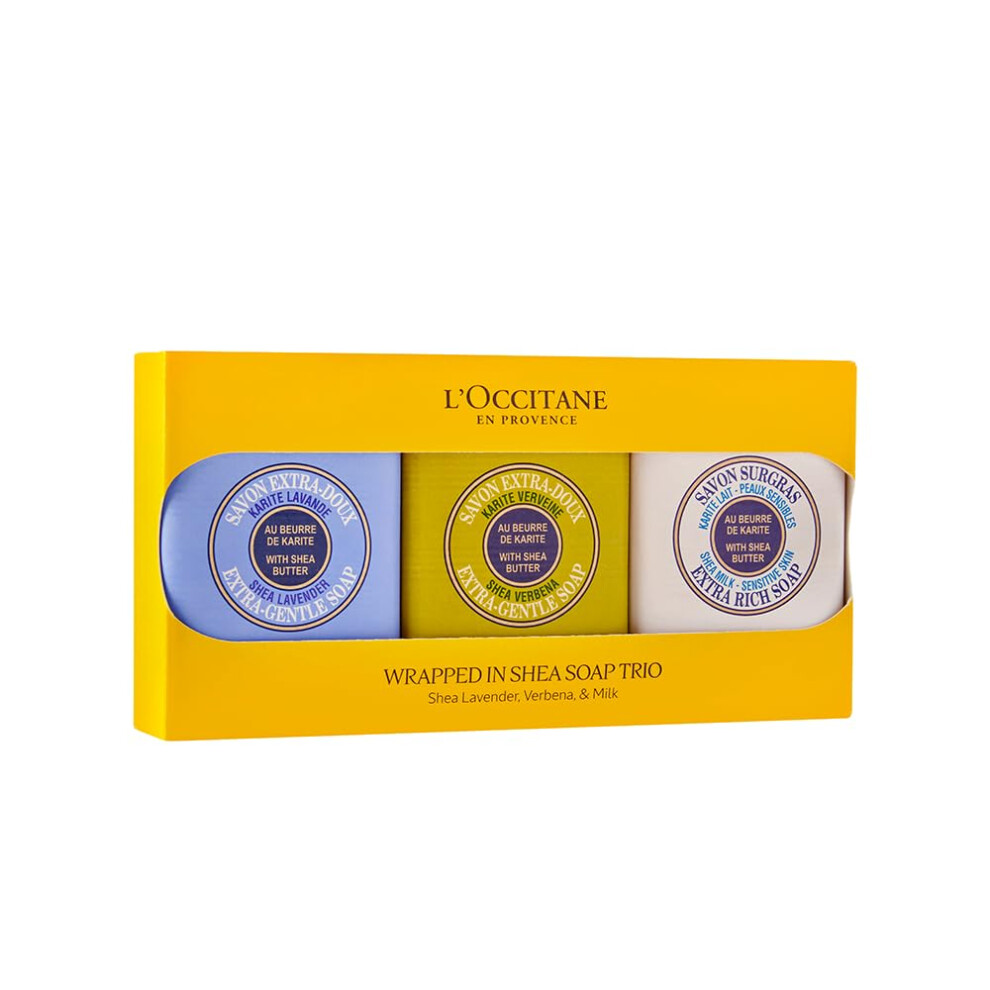 L'Occitane Shea Butter Extra-Gentle Solid Hand & Body Soap: Citrusy Shea Verbena  Relaxing Shea Lavender  Shea Milk  Vegetable Based  Artisanal  Vegan