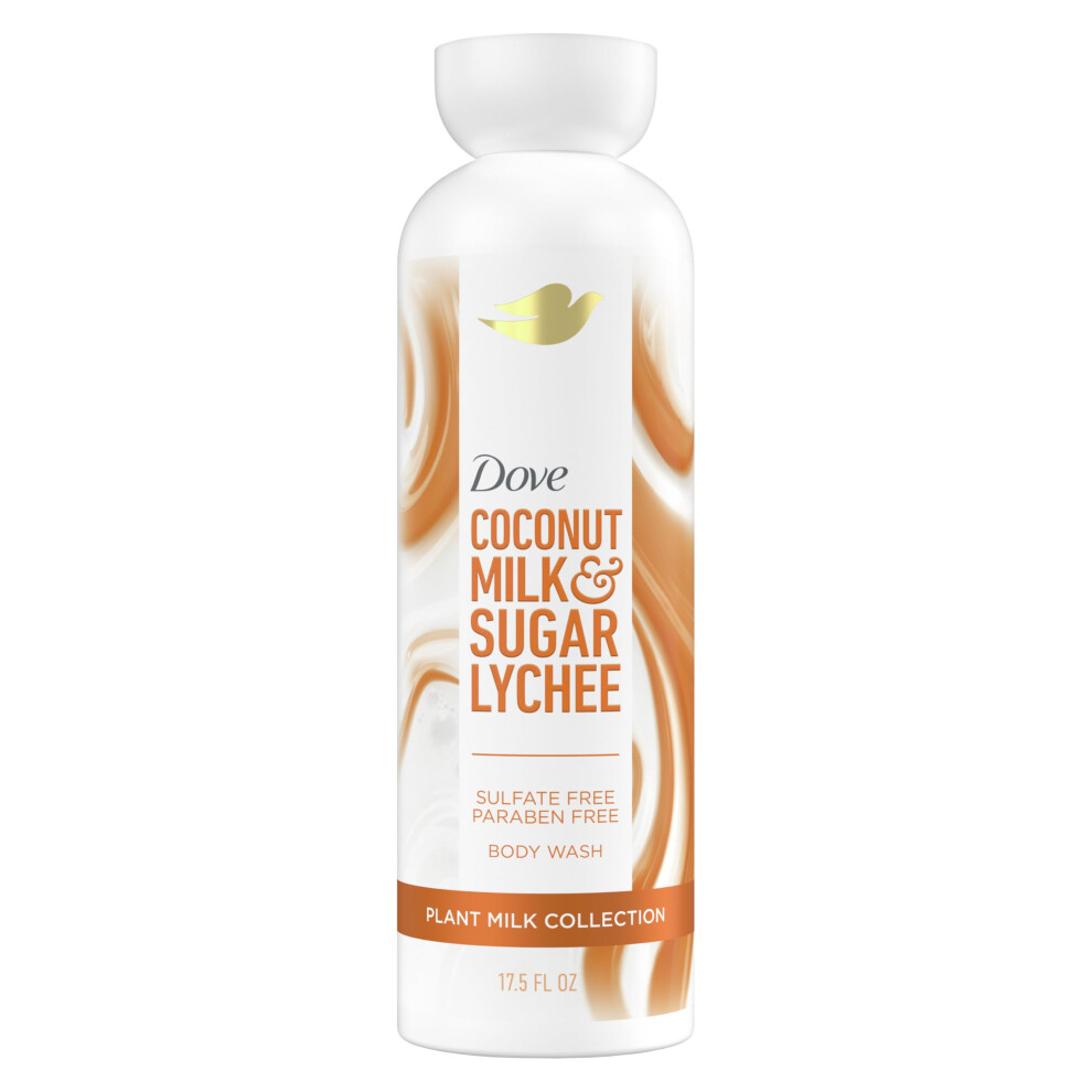 Dove Plant Milk Cleansing Body Wash Coconut & Lychee for Moisturized Skin Gentle Cleanser  No Sulfate Cleansers or Parabens  98% Biodegradable 17.5 fl