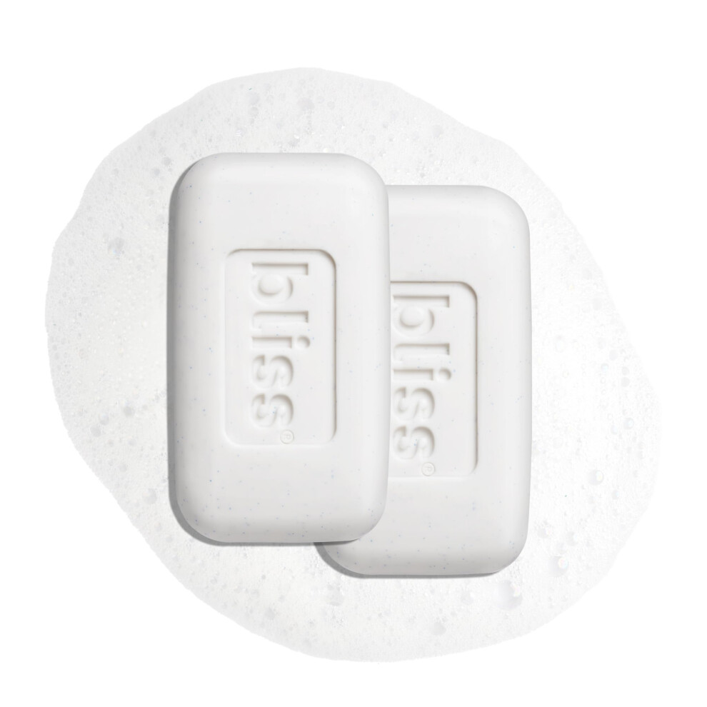 Bliss Amazon Exclusive Mint Bath Bar 2-Pack - Exfoliating & Hydrating Soap with Peppermint Oil & Jojoba Beads for Supremely Soft Skin - Soothes  Refre