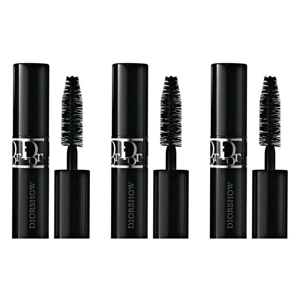 Dior Diorshow Buildable Mascara 090 Black Travel Size (Pack of 3)