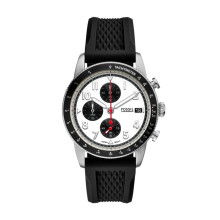 Montre Fossil Sport Tourer chronographe en silicone noir pour hommes