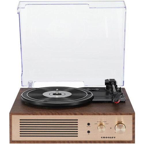 Crosley Crosley CR6045A-WA Miles Πικάπ Bluetooth 3 ταχυτήτων με ενσωματωμένα ηχεία, καρυδιά