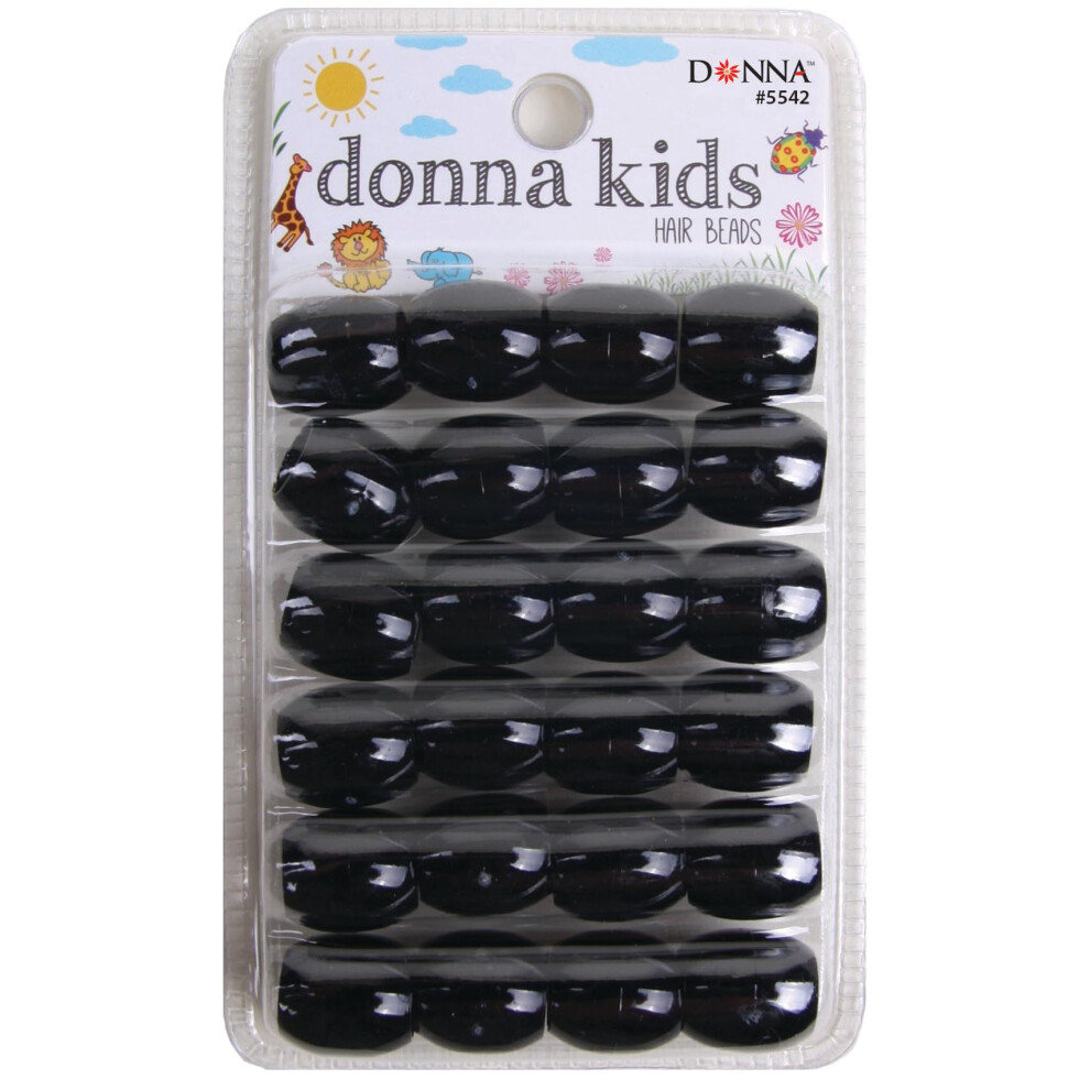 DONNA Jumbo Plastic Hair Beads  DIY Hair Braiding Plastic Beads for Braid Hair 1pc Quick Beaders for Kids Hair Braids Small Pack Size  1PC Black Color