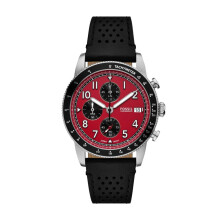 Fossile Men's Sport Tourer Chronograph Chronograph Black Leather Watch