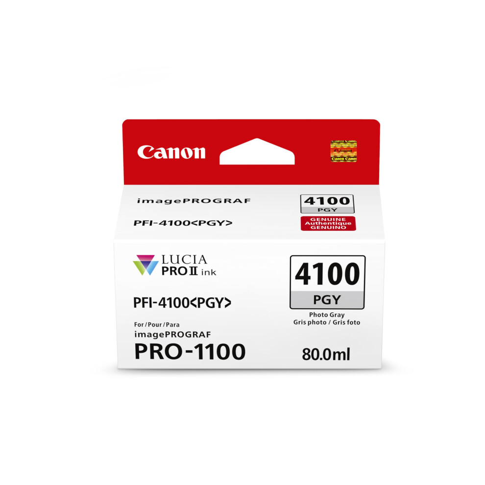 Canon PFI-4100 Genuine Photo Gray Ink Tank  Compatible with imagePROGRAF PRO-1100 Printers