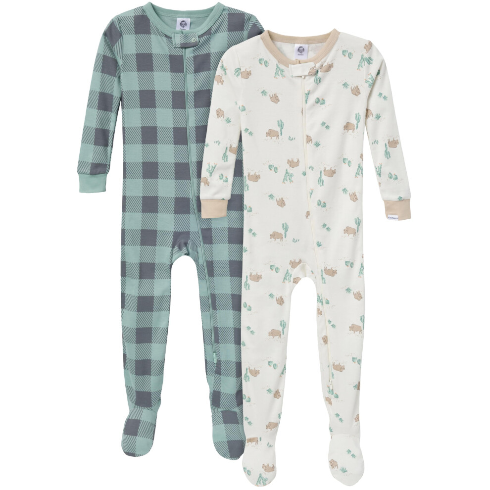 Gerber Baby-Boys 2-Pack Footed Pajamas  Desert Animals