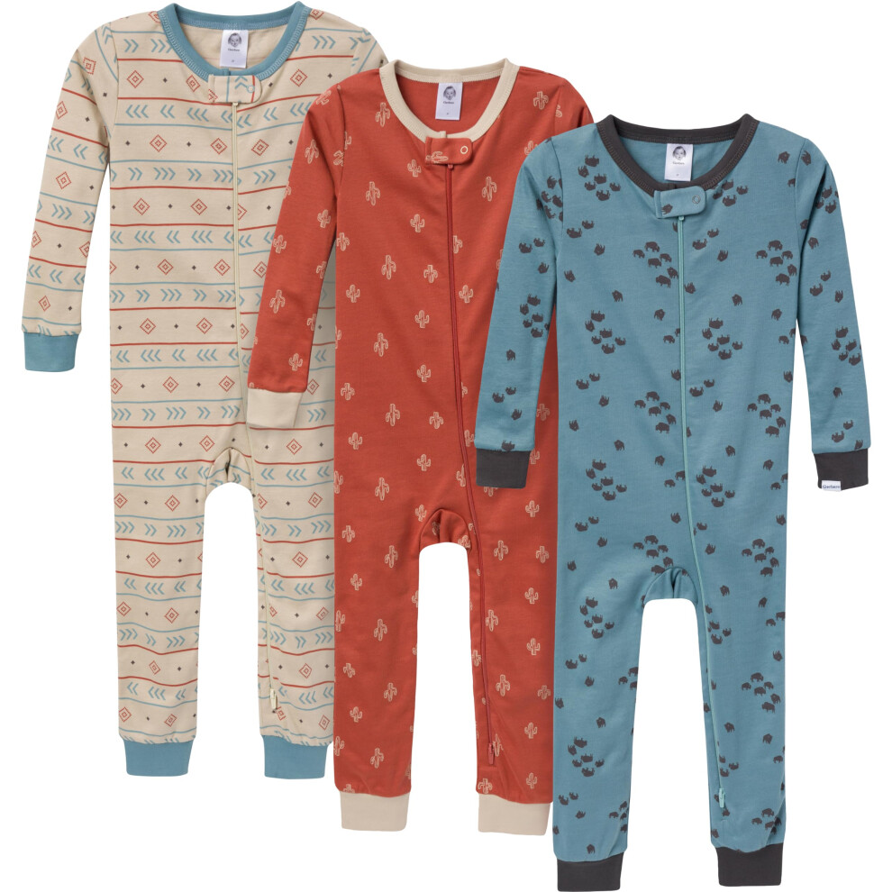 Gerber Baby-Boys 3-Pack Snug Fit Footless One-Piece Cotton Pajamas  Buffalo