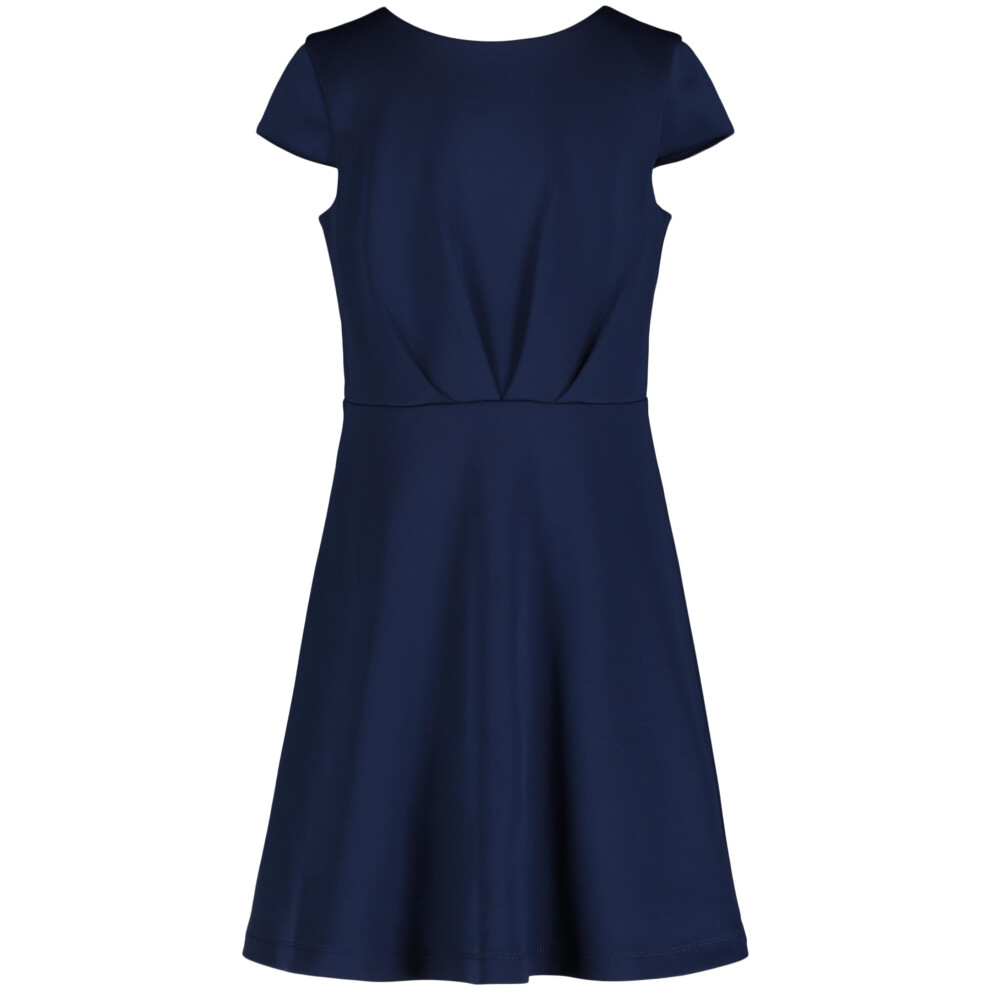 Calvin Klein Jeans Girls' Sleeveless Party Dress  Fit and Flare Silhouette  Round Neckline & Back Zip Closure  Navy Scuba  14