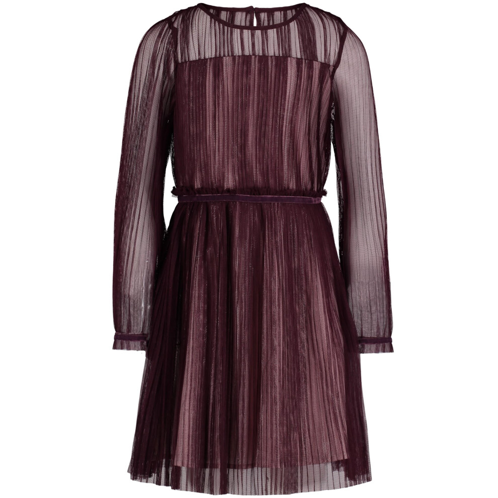 Calvin Klein Jeans Girls' Sleeveless Party Dress  Fit and Flare Silhouette  Round Neckline & Back Zip Closure  Prune  12