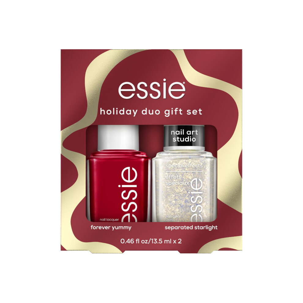 essie nail polish  vegan  holiday 2 piece nail polish gift set  1 kit
