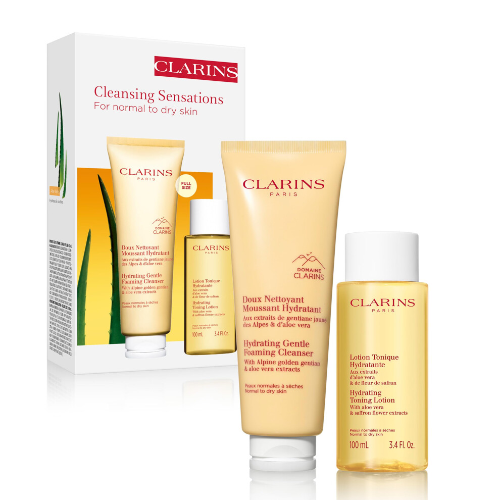 Clarins NEW Hydrating Gentle Foaming Face Cleanser | Cleanses  Soothes  and Softens | Contains Aloe Vera to Boost Hydration | Soap-Free | SLS-Free| No