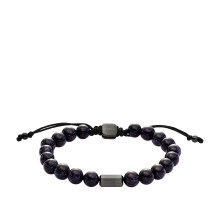 Fossil Heren Galaxy Beads Navy gereconstrueerde zandsteen kralenarmband