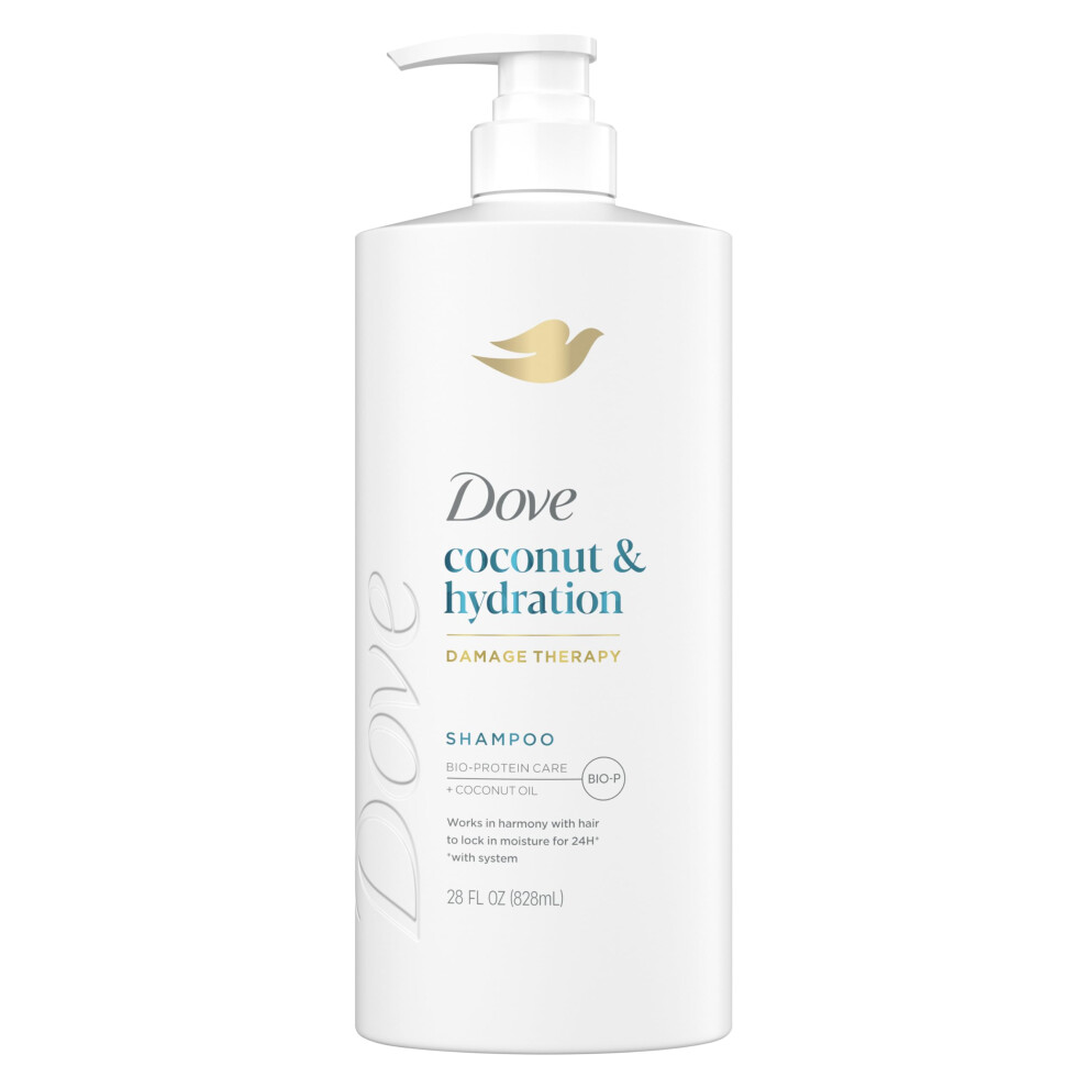 Holubica Dove Shampoo Coconut & Hydration For Dry Hair With Bio-Protein Care Technology And Coconut Oil 28 Fl Oz