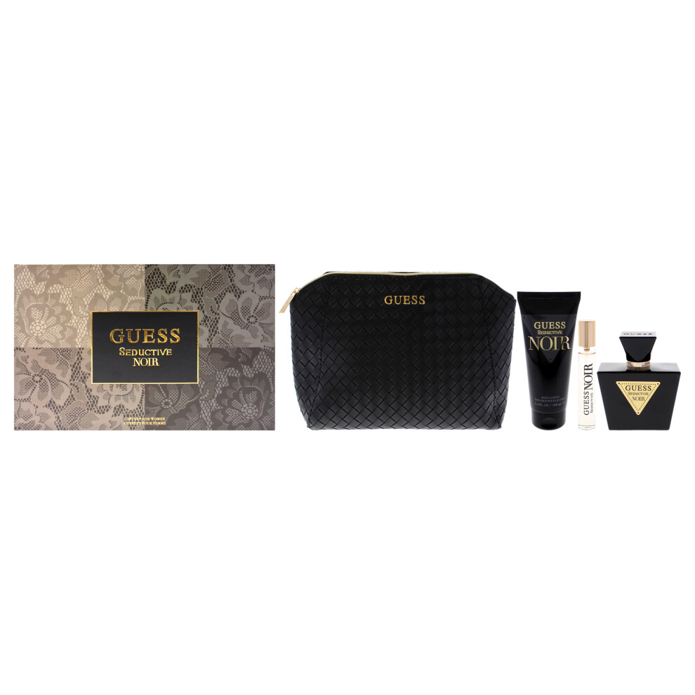 Guess Seductive Noir by Guess for Women - 4 Pc Gift Set 2.5oz EDT Spray 0.5oz EDT Spray 3.4oz Body Lotion Pouch