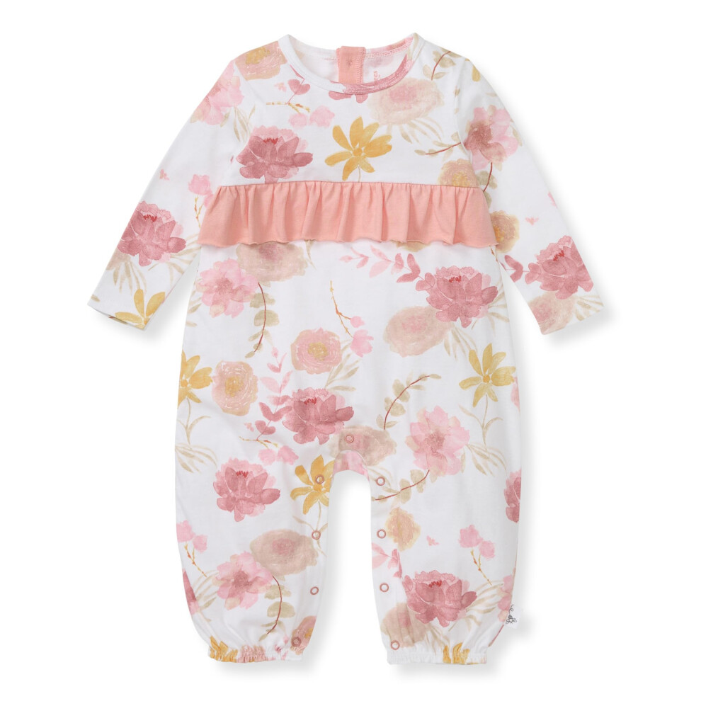 Burt's Bees Baby Baby Girls Romper - 100% Organic Cotton  One-Piece Shortall Girl Outfit for Sizes Newborn to 24 Months