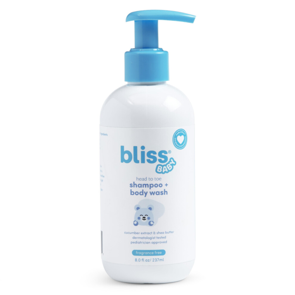 Bliss Baby Shampoo & Wash 2-in-1  For Babies  Kids & Adults with Senstive Skin - Pediatrician Approved - Dermatologist Tested - Vegan  Fragrance-Free