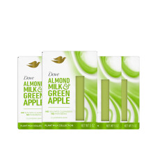 Dove Plant Milk Cleansing Bar Soap Almond Milk & Green Apple 4 count for Moisturized Skin Gentle Cleanser  No Sulfate Cleansers or Parabens  98% Biode