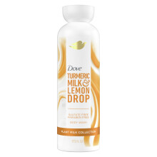 Dove Plant Milk Cleansing Body Wash Turmeric & Lemon for Moisturized Skin Gentle Cleanser  No Sulfates or Parabens  pH balanced 17.5 fl oz