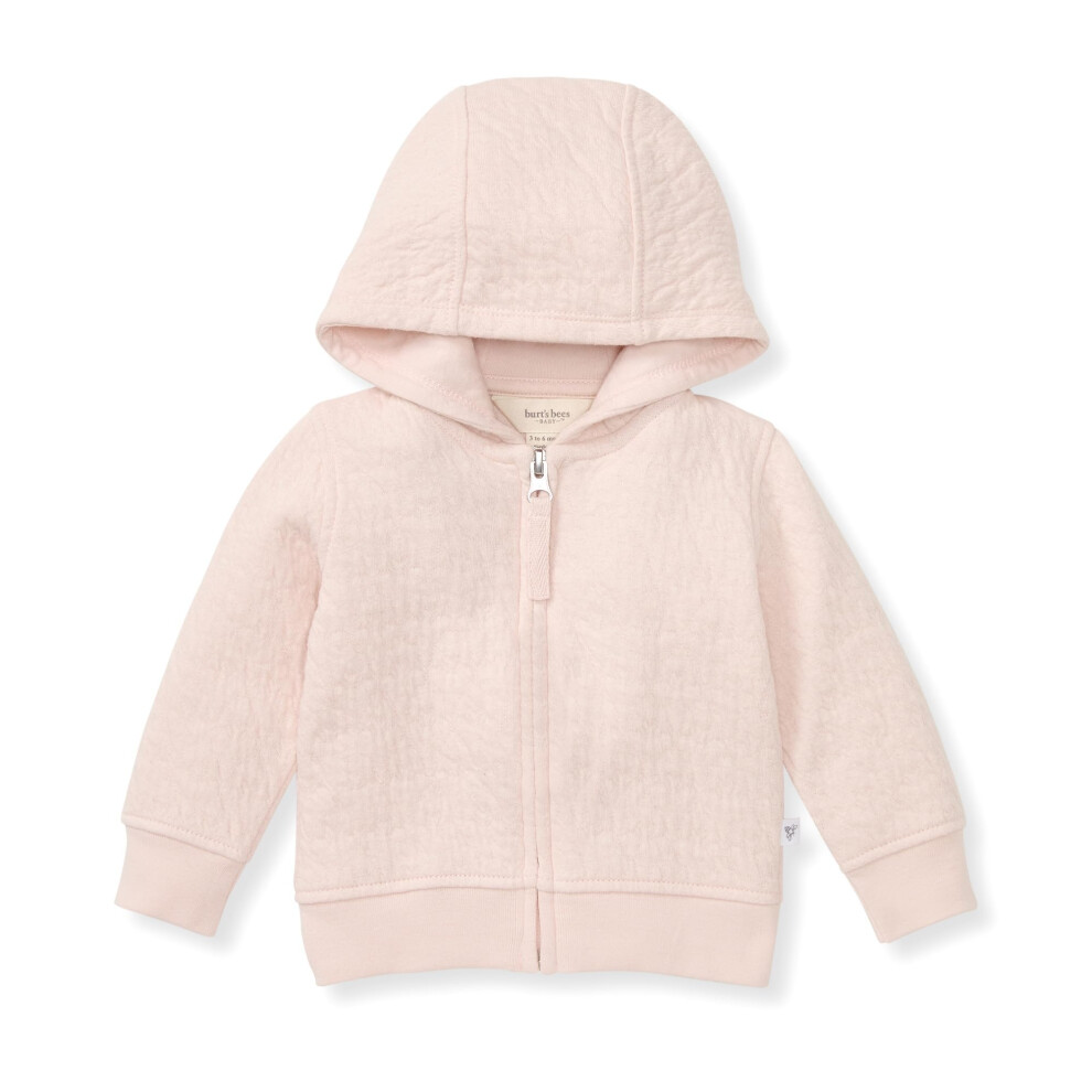 Burt's Bees Baby Baby Sweatshirts  Lightweight Zip-up Jackets Hooded Coats  Organic Cotton  Pink Quilted Bee